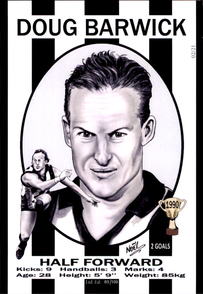 Collingwood Magpies 1990 Premiers Card Set by Noel