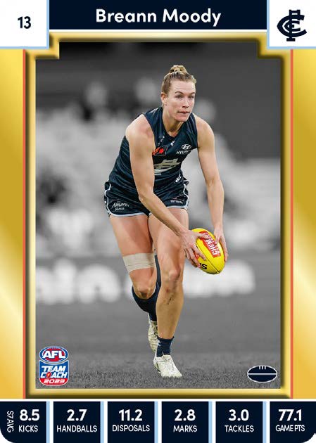 2023 Teamcoach AFLW GOLD Parallel Cards - Cards 1 to 90 - Pick Your Card