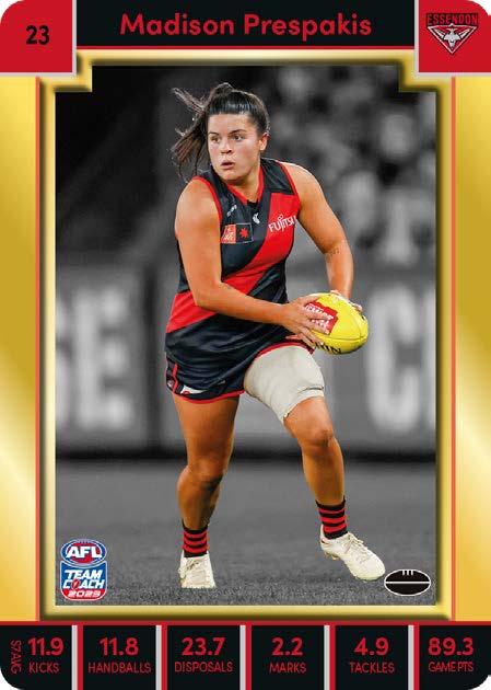 2023 Teamcoach AFLW GOLD Parallel Cards - Cards 1 to 90 - Pick Your Card