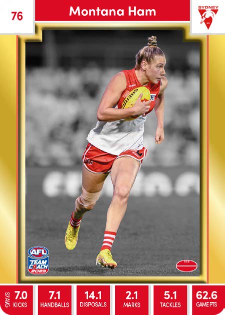 2023 Teamcoach AFLW GOLD Parallel Cards - Cards 1 to 90 - Pick Your Card