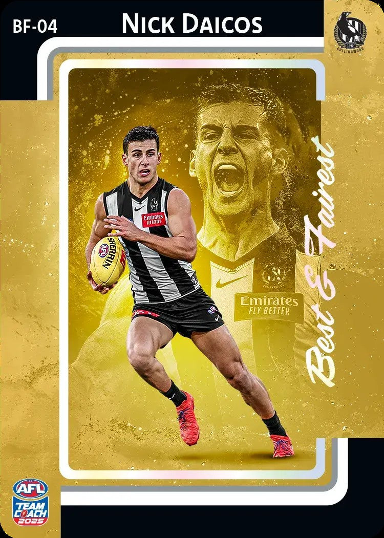 Nick Daicos, BF-04, GOLD Best & Fairest, 2025 Teamcoach AFL