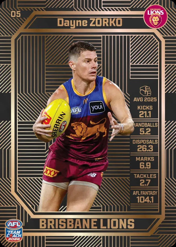 Dayne Zorko, #05, Bronze, 2026 Teamcoach AFL