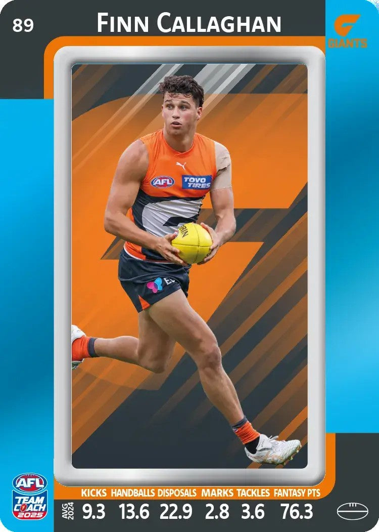 Finn Callaghan, #89, Blue Parallel, 2025 Teamcoach AFL