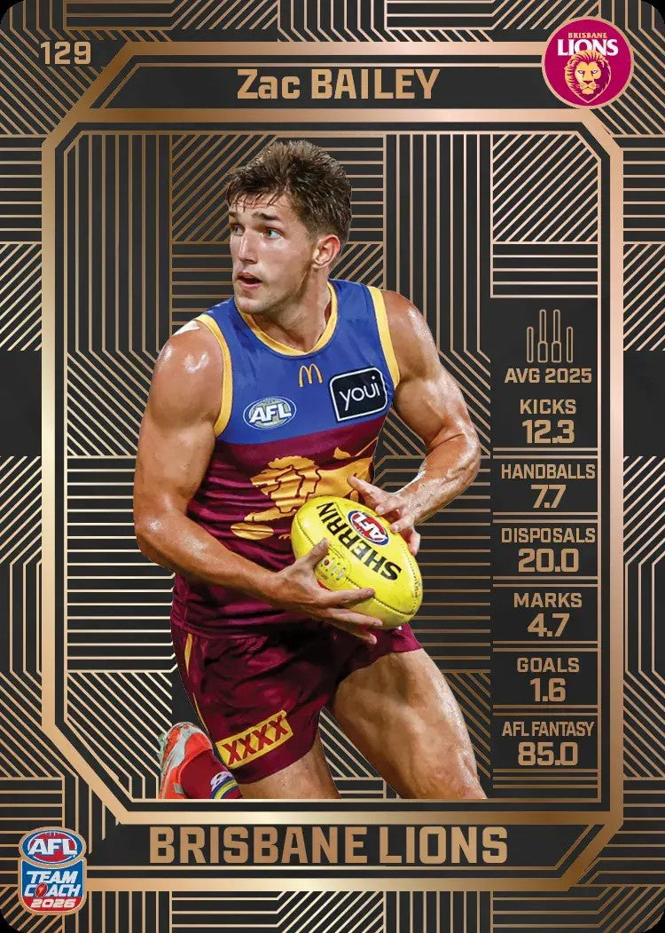 Zac Bailey, #129, Bronze, 2026 Teamcoach AFL
