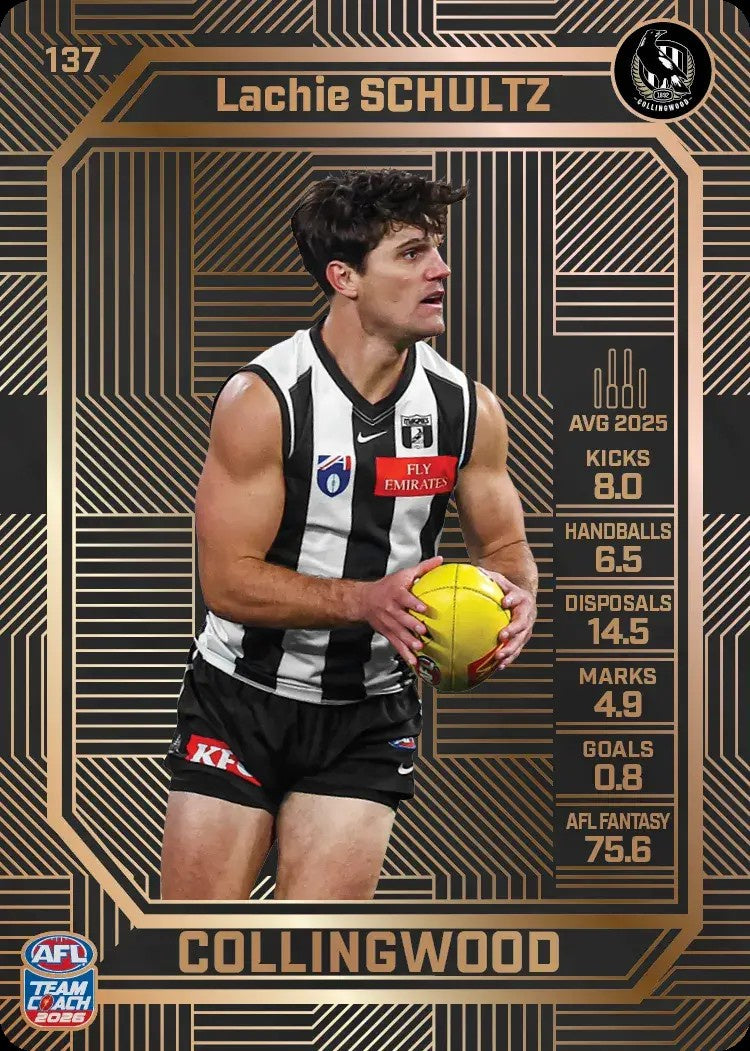 Lachie Schultz, #137, Bronze, 2026 Teamcoach AFL