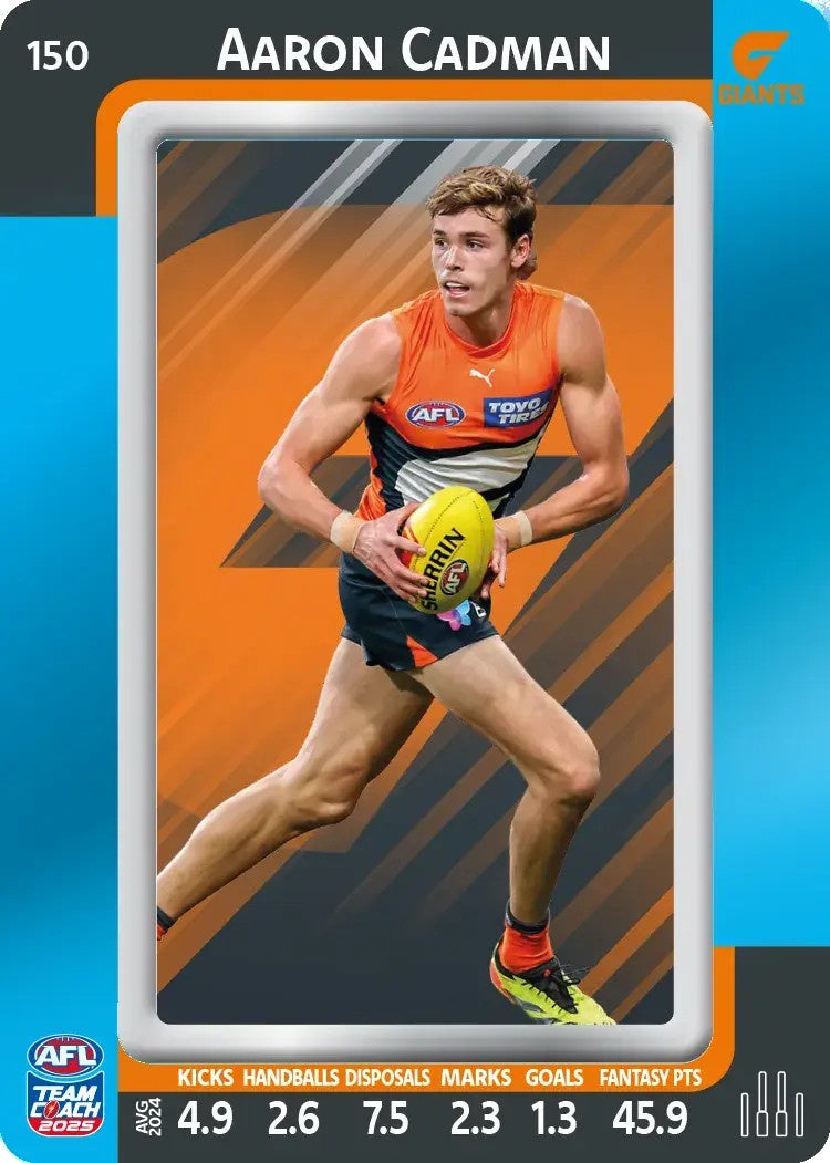 Aaron Cadman, #150, Blue Parallel, 2025 Teamcoach AFL