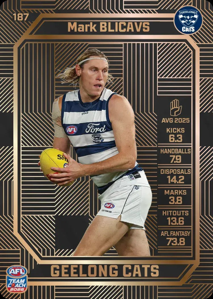 Mark Blicavs, #187, Bronze, 2026 Teamcoach AFL