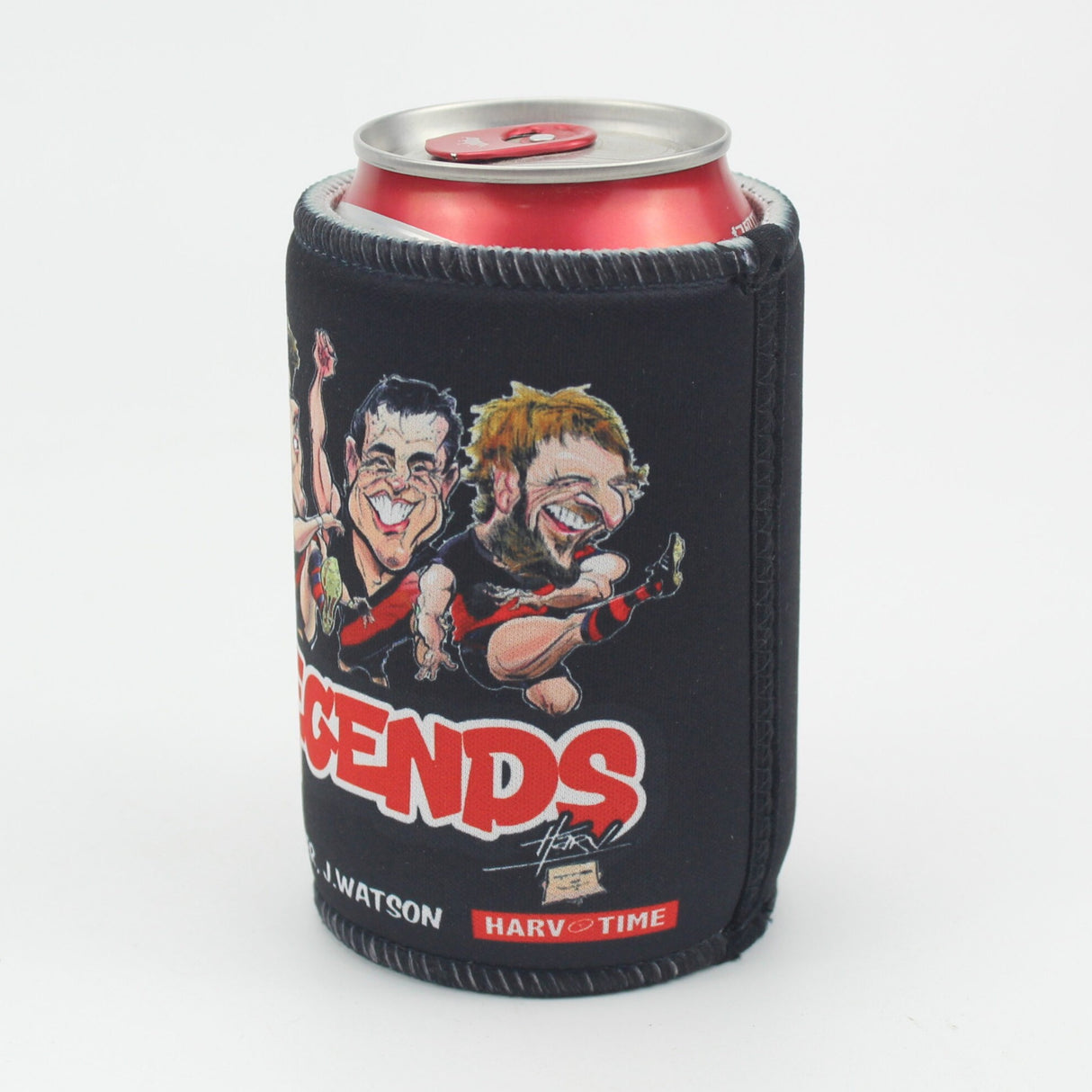 Essendon Bombers Player Legends Caricature Stubby Holders. Art by HarvTime.