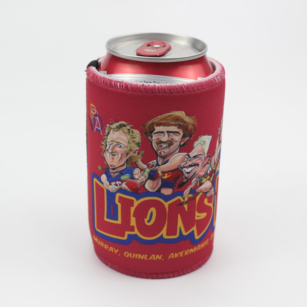 Fitzroy & Brisbane Lions Player Legends Caricature Stubby Holders. Art by HarvTime.