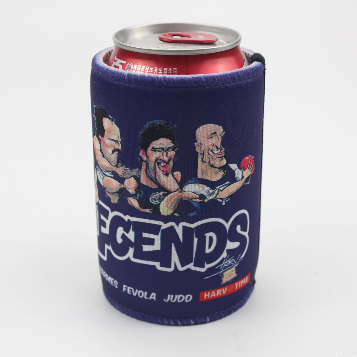 Carlton Blues Player Legends Caricature Stubby Holders. Art by HarvTime.