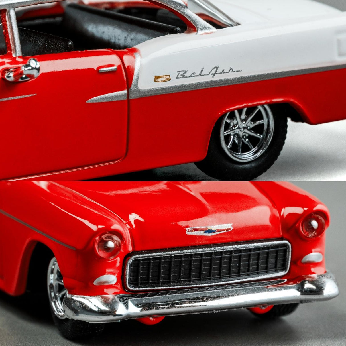 1955 Chevrolet Bel Air - Red/White - Majorette: Collection Deluxe, 1:64 Scale Diecast Car