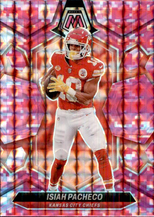 Isiah Pacheco, Pink Prizm, 2024 Panini Mosaic Football NFL