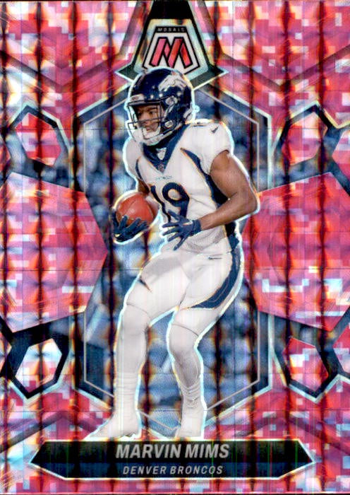 Marvin Mims, Pink Prizm, 2024 Panini Mosaic Football NFL