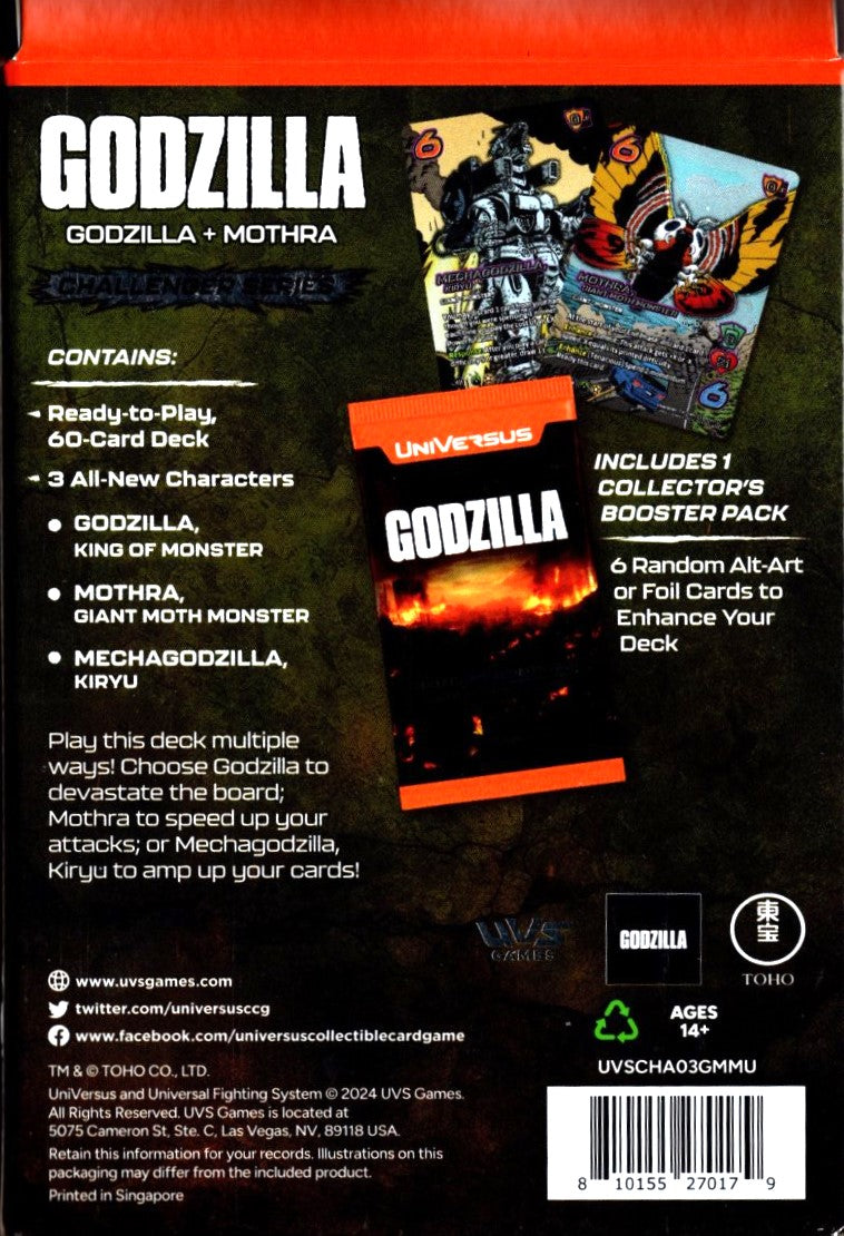 Godzilla UniVersus Challenger Series - 2 Deck Set
