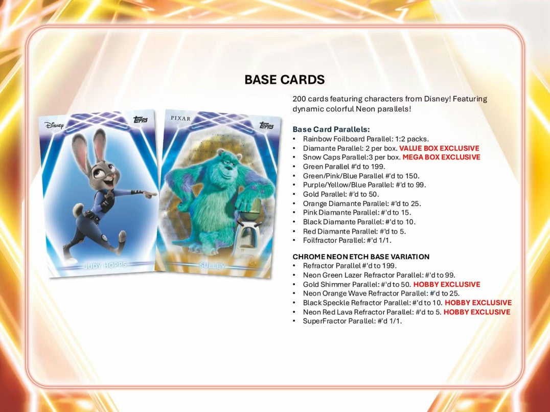 2026 Topps Disney Neon Blaster Box
