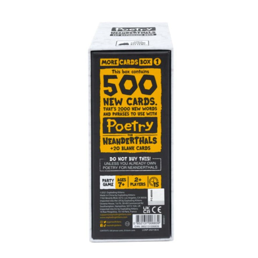 Poetry for Neanderthals Expansion (By Exploding Kittens)