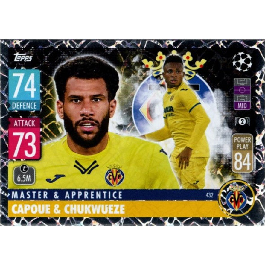 Capoue & Chukwueze, Master & Apprentice, 2021-22 Topps Match Attax UEFA Champions & Europa League