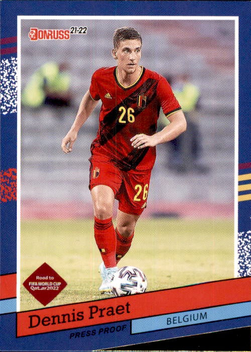Dennis Praet, GOLD 1991 Tribute, 2021-22 Panini Donruss Soccer Road To FIFA World Cup Qatar