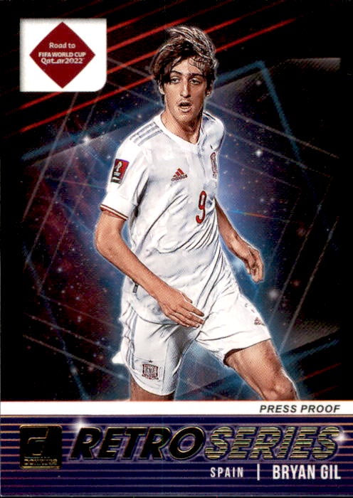 Bryan Gil, Retro Series GOLD Press Proof, 2021-22 Panini Donruss Soccer Road To FIFA World Cup Qatar