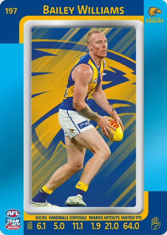 Bailey Williams, #197, Blue Parallel, 2025 Teamcoach AFL