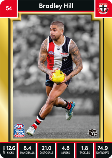 Bradley Hill, 54, Gold Parallel, 2023 Teamcoach AFL
