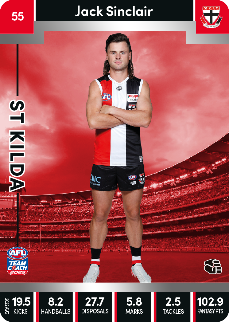 Jack Sinclair, 55, Silver Parallel, 2023 Teamcoach AFL