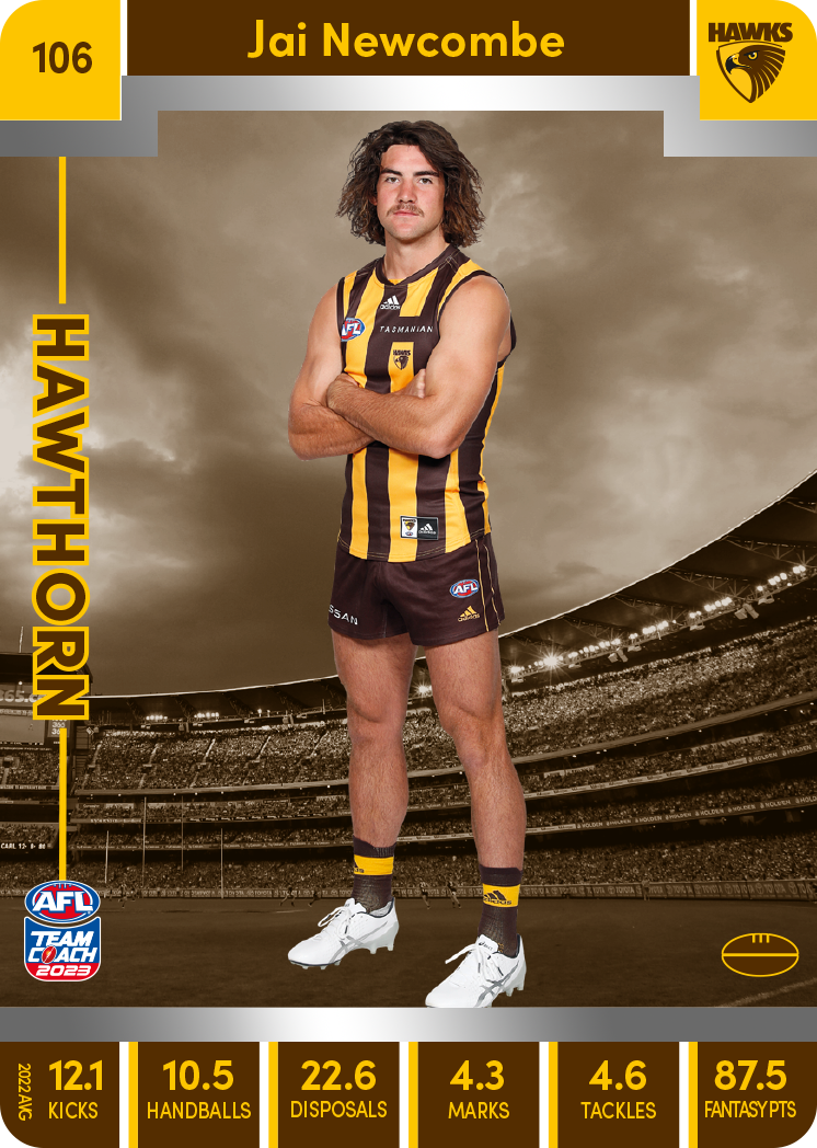 Jai Newcombe, 106, Silver Parallel, 2023 Teamcoach AFL