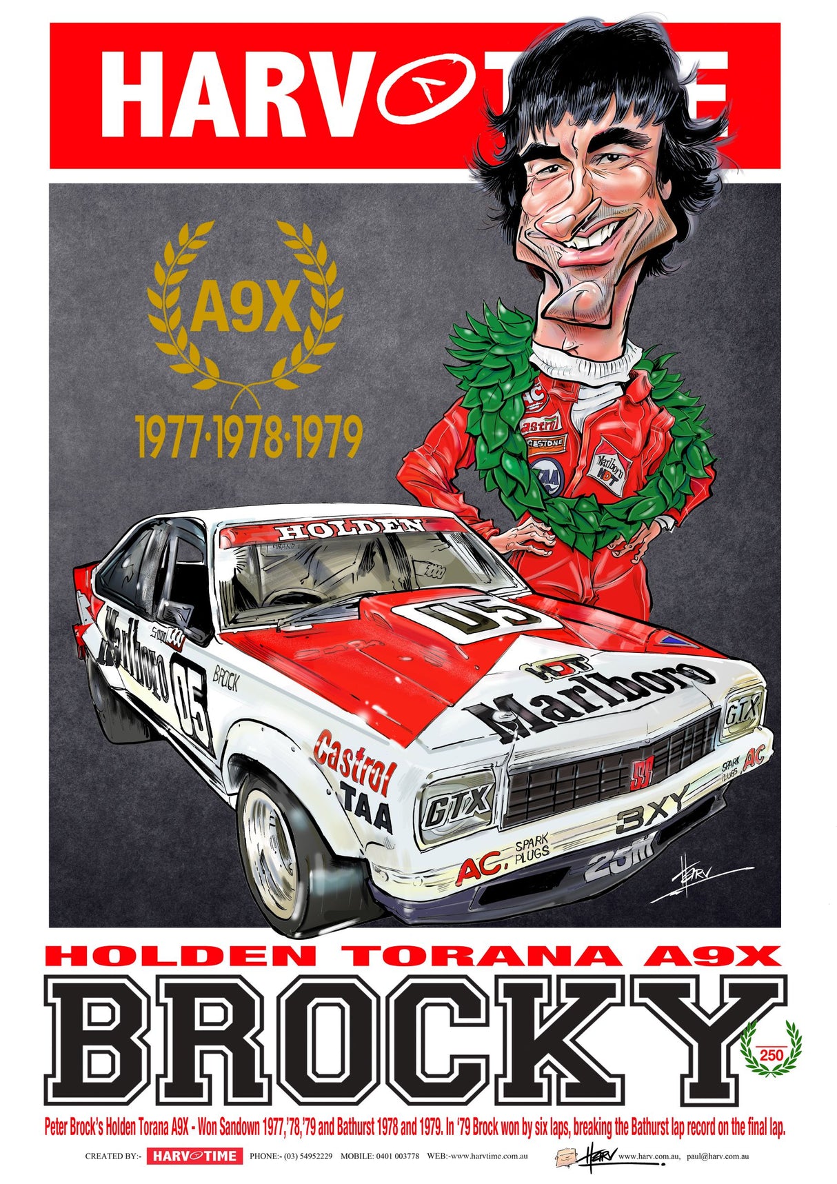 Peter Brock, Torana A9X, Harv Time Poster