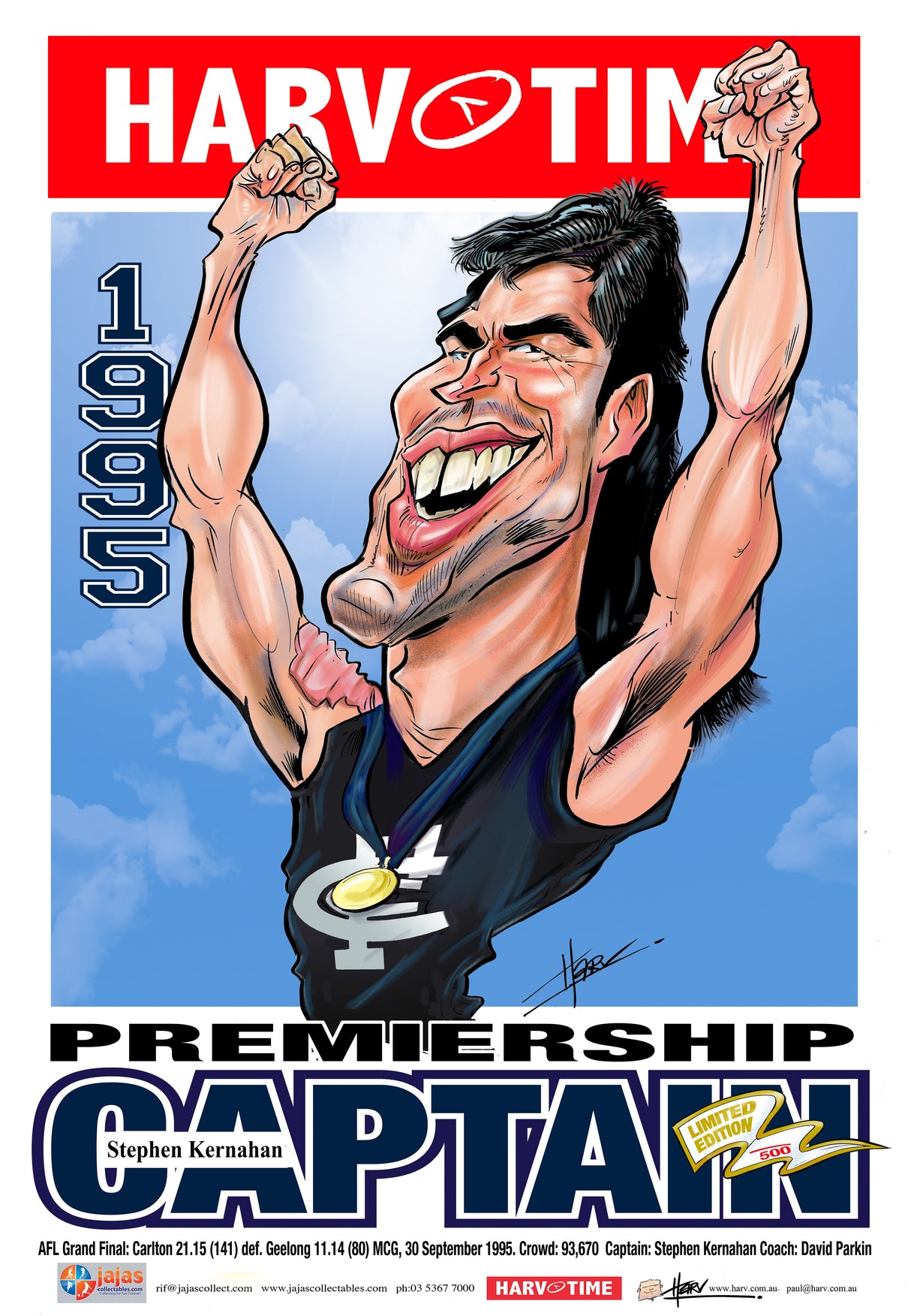 Stephen Kernahan, 1995 Premiership Captain Harv Time Poster