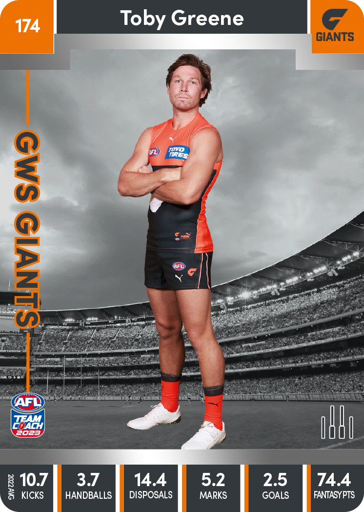 Toby Greene, 174, Silver Parallel, 2023 Teamcoach AFL