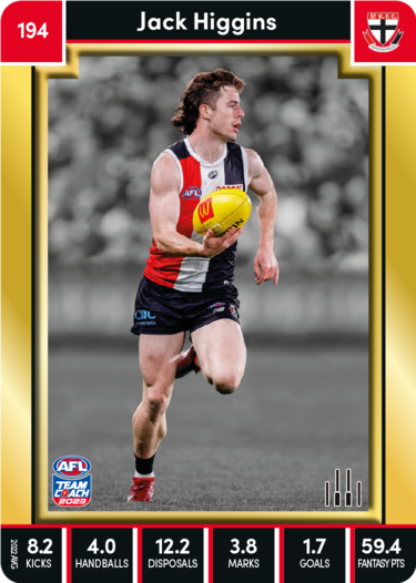 Jack Higgins, 194, Gold Parallel, 2023 Teamcoach AFL