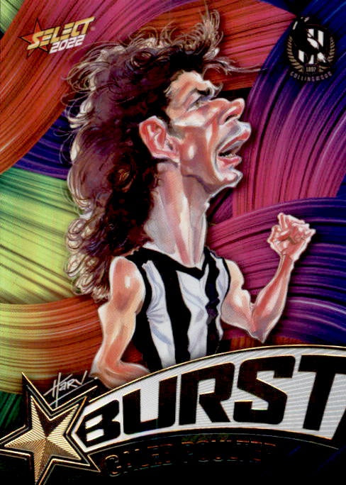 Caleb Poulter, Starburst Paint, 2022 Select AFL Footy Stars