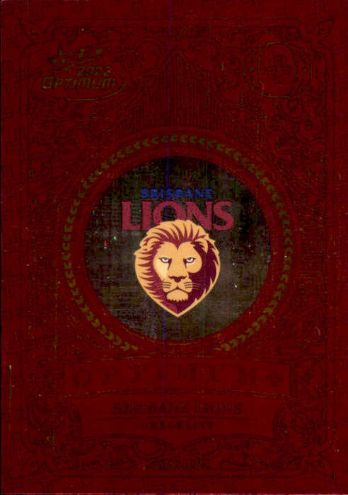 Brisbane Lions Checklist, Optimum + Plus, 2022 Select AFL Optimum