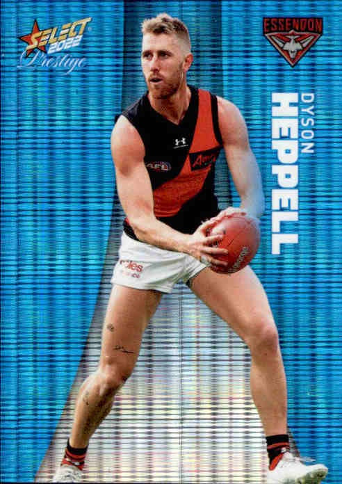Dyson Heppell, Blue Parallel, 2022 Select AFL Prestige