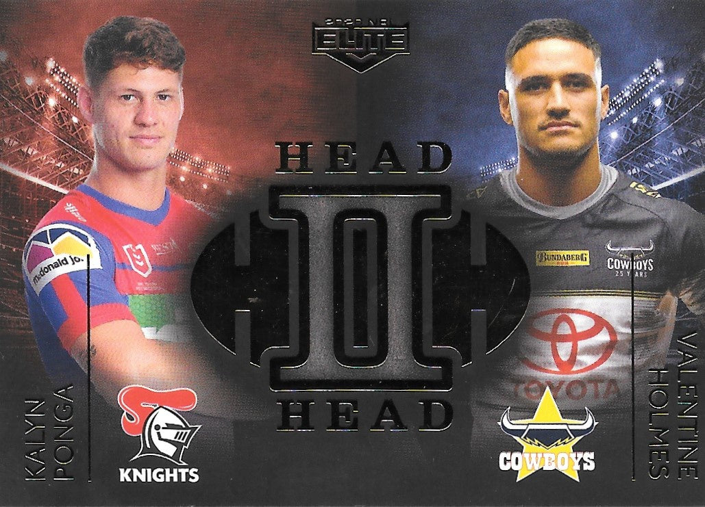Kalyn Ponga, Valentine Holmes, Head to Head Case Card, 2020 TLA Elite NRL
