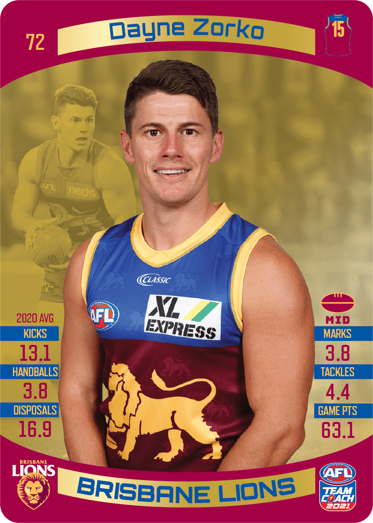 Dayne Zorko, Gold, 2021 Teamcoach AFL