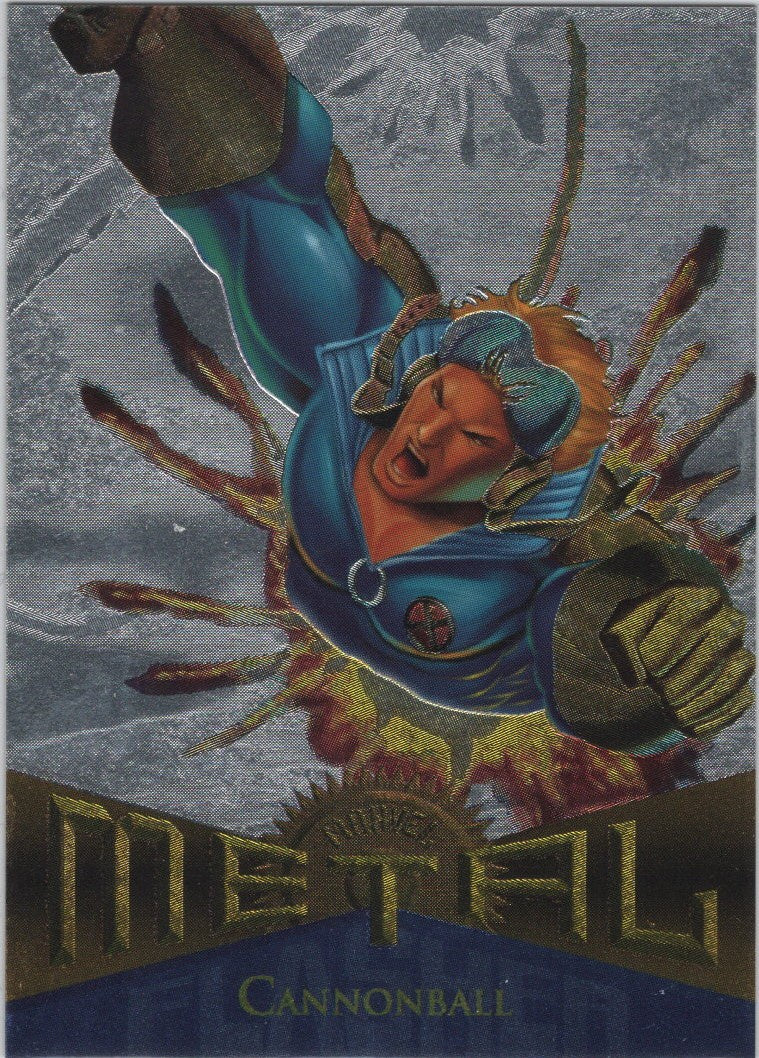 Cannonball, #95, Silver Flasher Parallel, 1995 Marvel Metal Universe