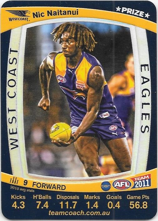 Nic Naitanui, Prize card, 2011 Teamcoach AFL