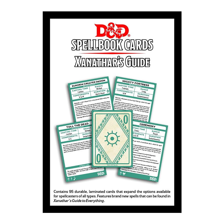 D&D Dungeons & Dragons Spellbook Cards Xanathars Guide to Everything