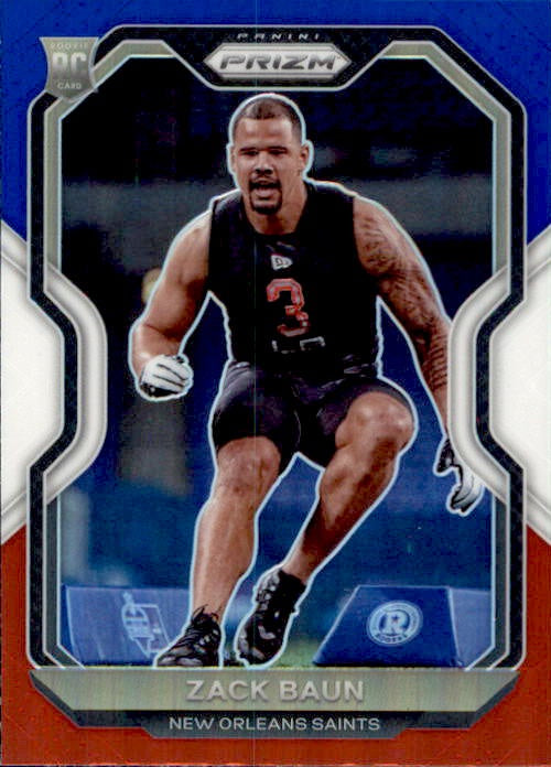 Zack Baun, RC, Red White Blue Prizm, 2020 Panini Prizm Football NFL