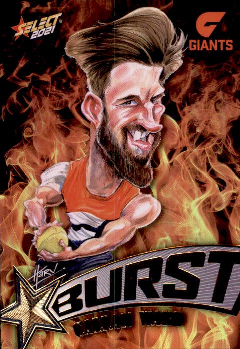 Callan Ward, Fire Starburst, 2021 Select AFL Footy Stars