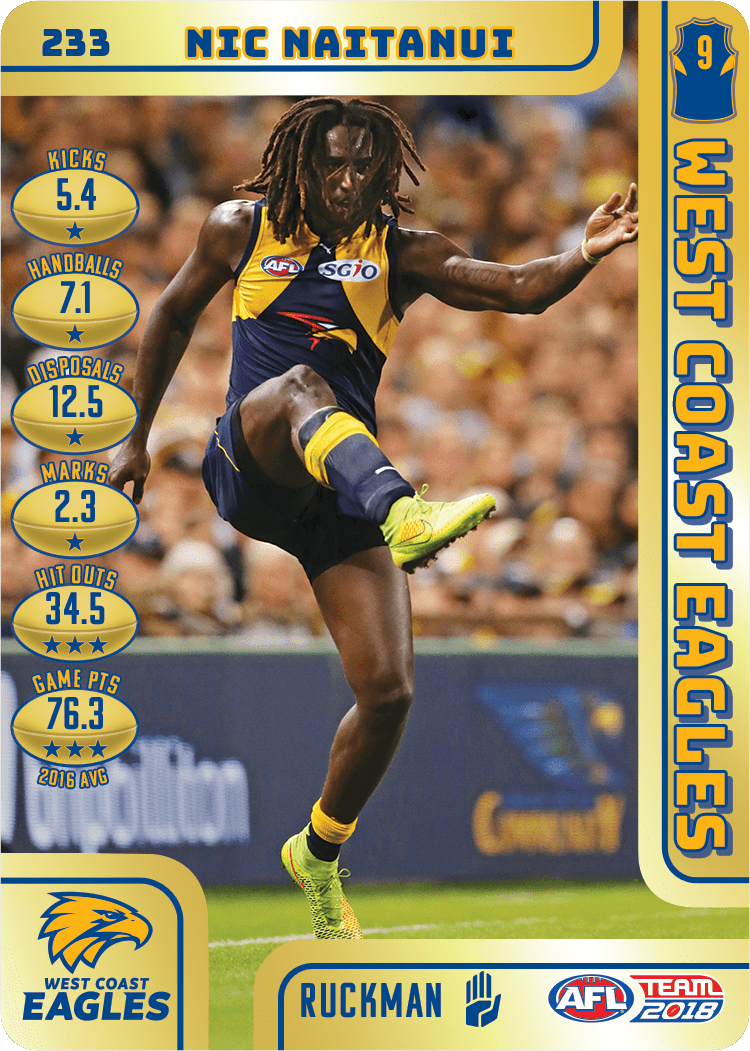 Nic Naitanui, Gold, 2018 Teamcoach AFL