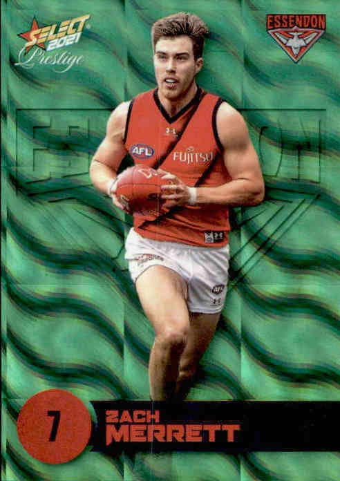 Zach Merrett, Green Parallel, 2021 Select AFL Prestige