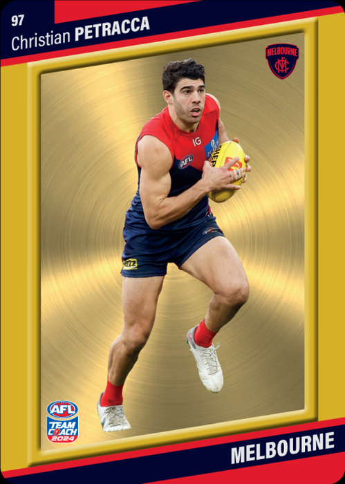 Christian Petracca, 97, Gold Parallel, 2024 Teamcoach AFL