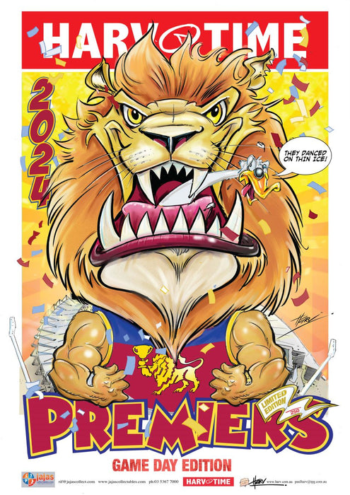 Brisbane Lions 2024 Premiership Poster, GAME DAY, Harv Time