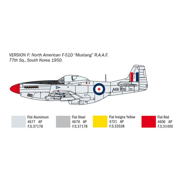 ITALERI F-51D KOREAN WAR 1:72 Scale Model Kit AUST.DECALS