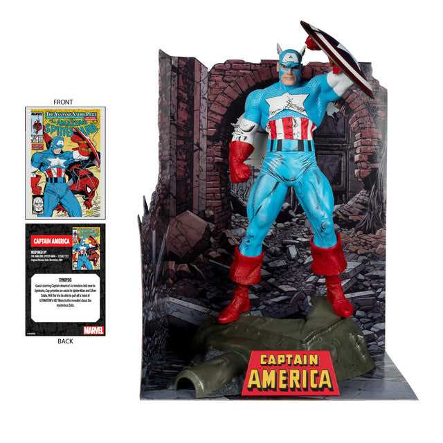 Captain America (The Amazing Spider-Man #323) 1:6th Scale Posed Figure w/Scene & Comic