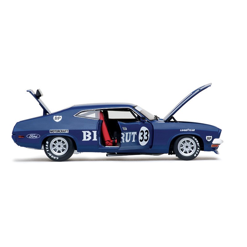 Classic Carlectables Ford XB Falcon GT, BRUT #33 Allan Moffat 1974 Sandown Winner, 1:18 Scale Diecast Model Car