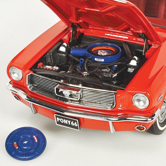 Classic Carlectables Ford 1966 Pony Mustang RHD Signal Flare Red, 1:18 Scale Diecast Model Car