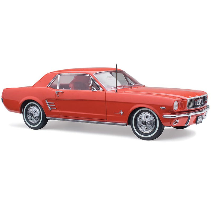 Classic Carlectables Ford 1966 Pony Mustang RHD Signal Flare Red, 1:18 Scale Diecast Model Car